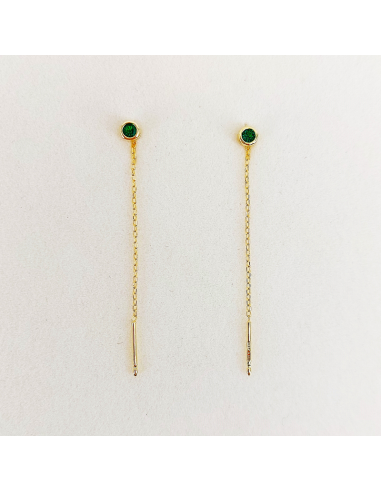 Orecchini Argento "LOVLI" Cerchio Lucente Verde...