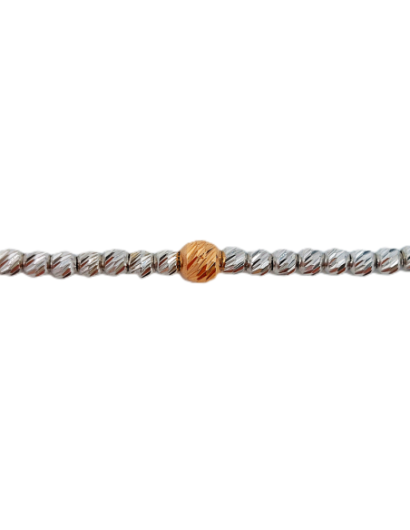 Bracciale Oro Bianco Rosa Slash " Diamantato " Odissea