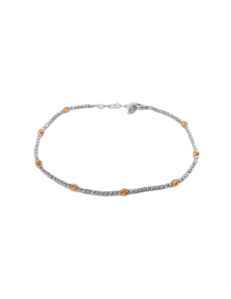 Bracciale Oro Bianco Rosa Slash " Diamantato " Odissea