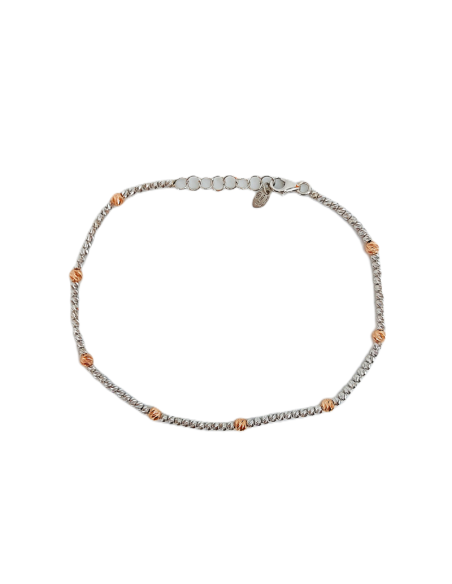 Bracciale Oro Bianco Rosa Slash " Diamantato " Odissea