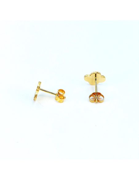 Orecchini Oro Giallo Quadrifoglio + Onice