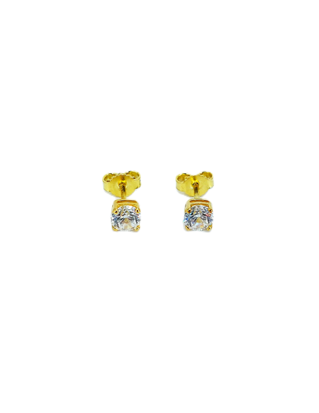 Orecchini Oro Giallo Punto Luce Griffe 5 + Cubic Zirconia