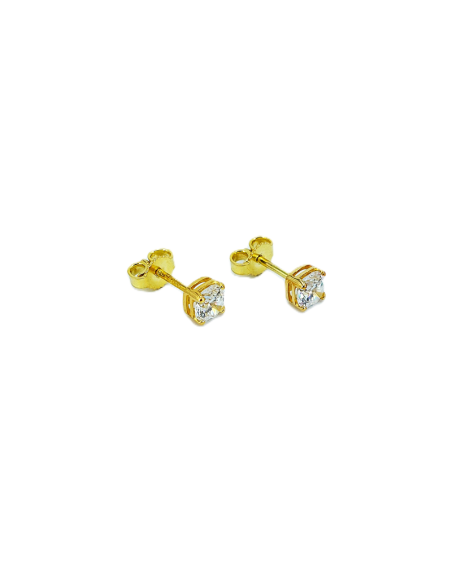 Orecchini Oro Giallo Punto Luce Griffe 5 + Cubic Zirconia