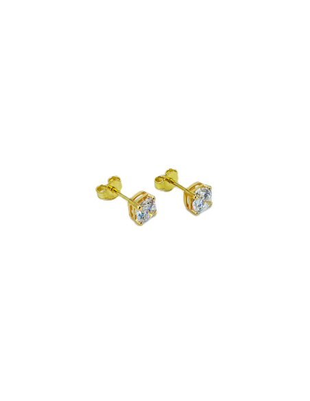 Orecchini Oro Giallo Punto Luce Griffe 6 + Cubic Zirconia