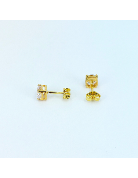 Orecchini Oro Giallo Punto Luce Griffe 6 + Cubic Zirconia