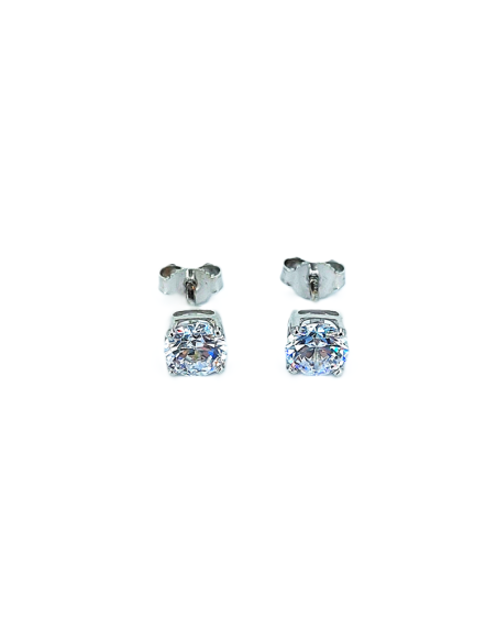 Orecchini Oro Bianco Punto Luce Griffe 6 + Cubic Zirconia