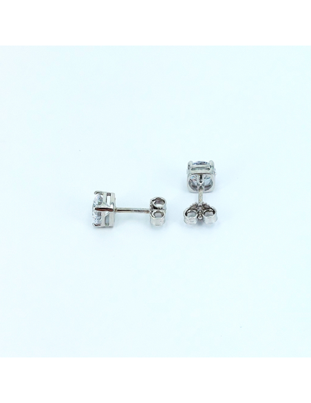 Orecchini Oro Bianco Punto Luce Griffe 6 + Cubic Zirconia